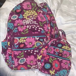 Vera Bradley Backpack and lunch box set